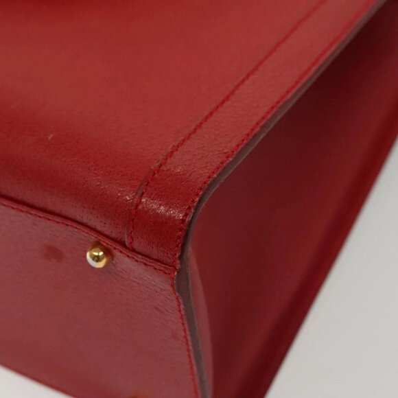 GUCCI Bamboo Hand Bag Leather Red Gold 002 2865 0260 Auth ep10194 - Picture 12 of 15